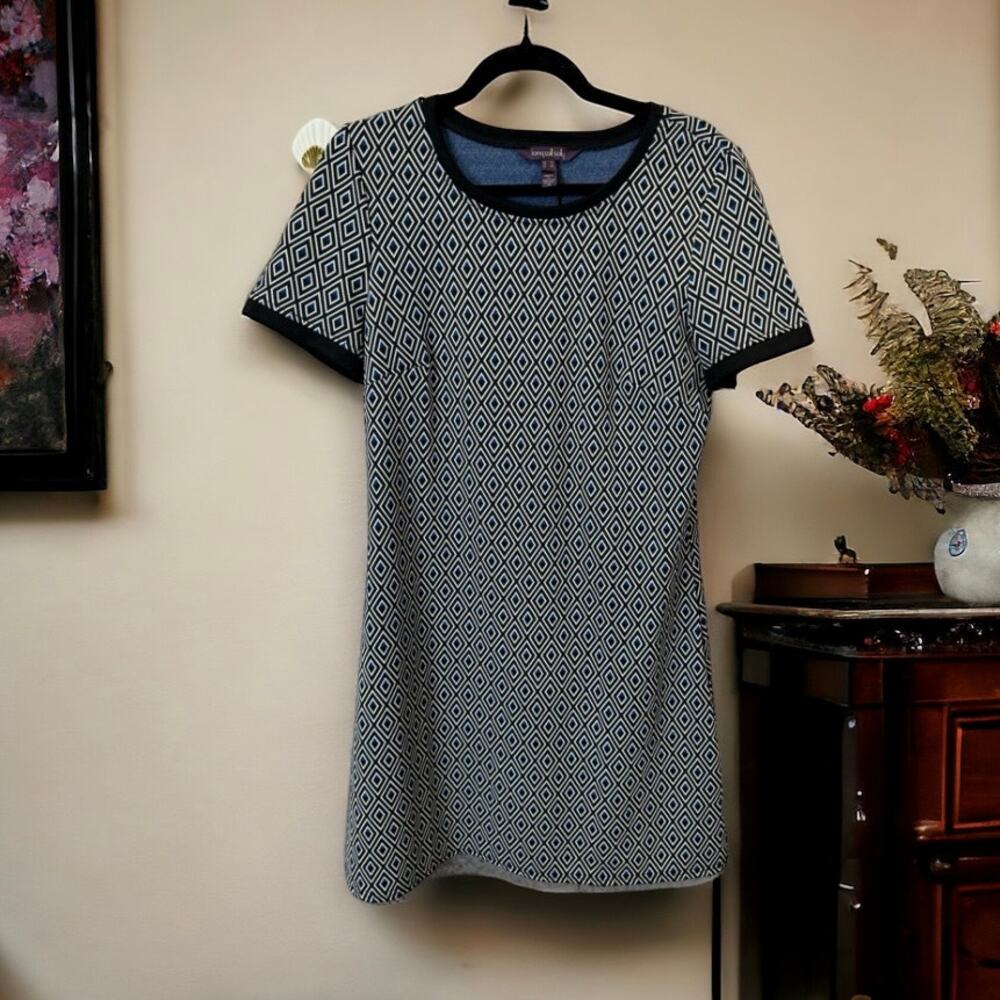 Long Tall Sally Tunic Dress Short Sleeve Diamond Jacquard US 8 UK 12 EU 40